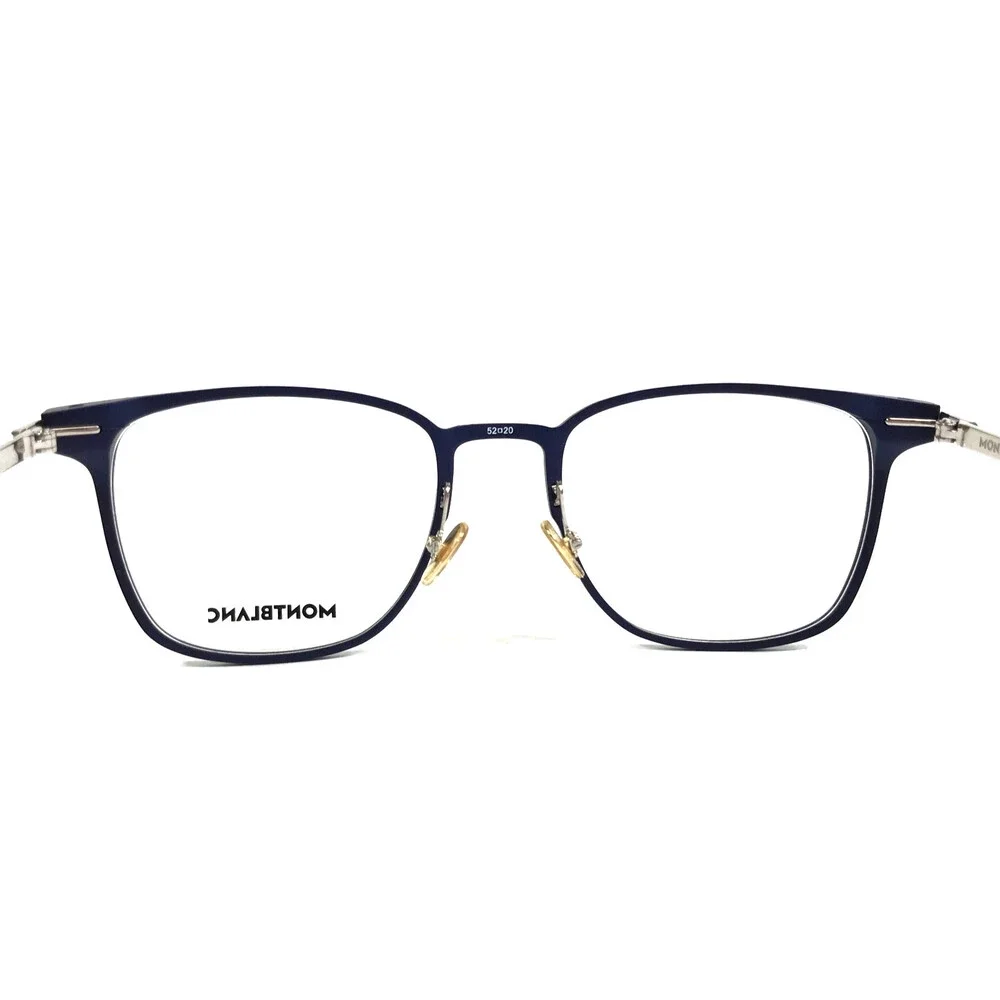 Montblanc Eyeglasses Frames MB0397ON 004 Blue Silver Square Full Rim 52-20-145